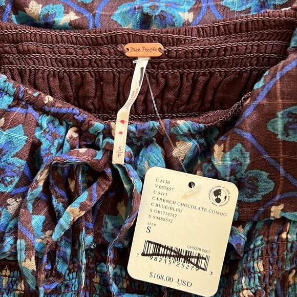 Free People Oasis Printed Midi Dress French Chocolate Combo NWT - Picture 15 of 16